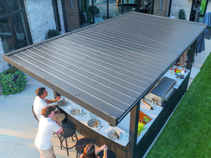 Edgemont Bay | U-Shape Outdoor Kitchen with Bar Seating, Grill & Griddle