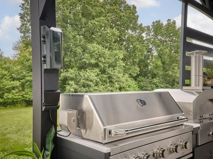 Langston | Covered Walk-In Outdoor Kitchen with Built-In Griddle & Pizza Oven