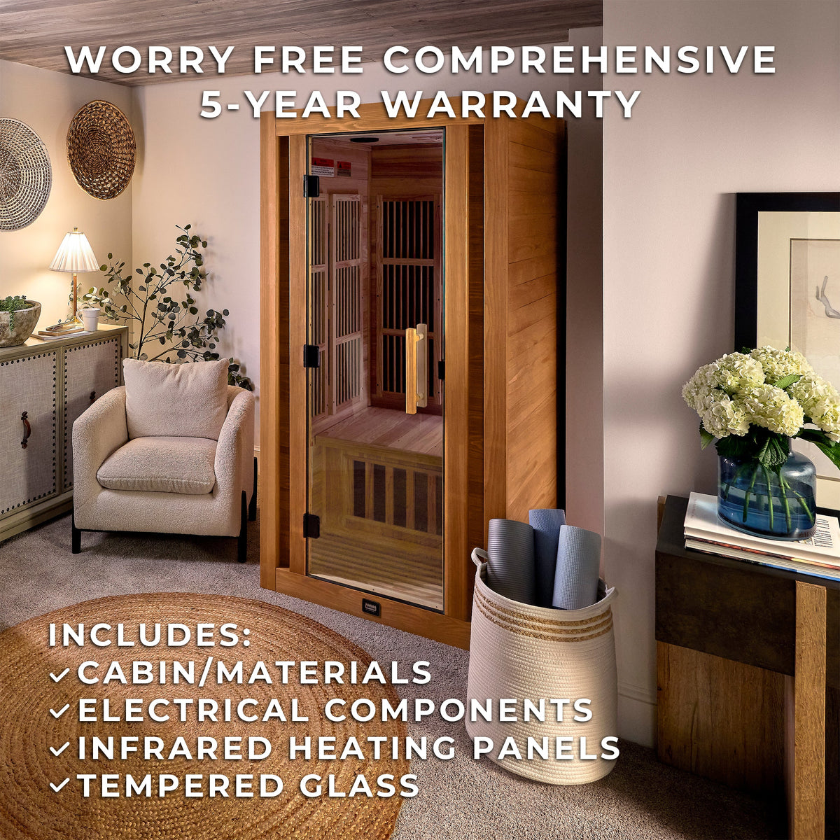 Rylan Indoor Infrared Sauna – 1 Person